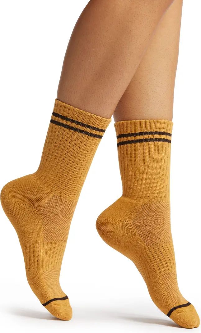 Boyfriend Stripe Cotton Blend Rib Crew Socks | Nordstrom