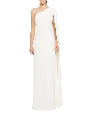one-shoulder drape gown | Lord & Taylor