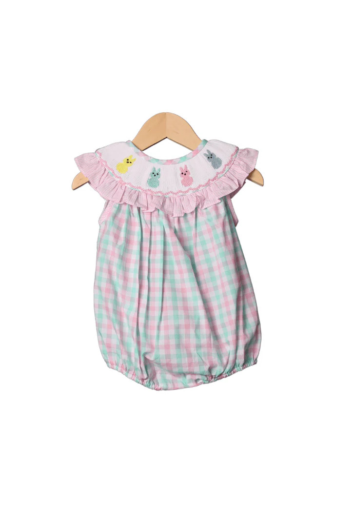 Smocked Peep Gingham Ruffle Bubble | The Smocked Flamingo