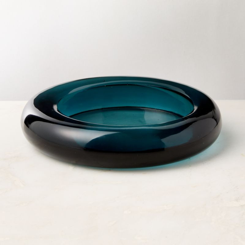 Bangle Teal Glass Decorative Bowl + Reviews | CB2 | CB2