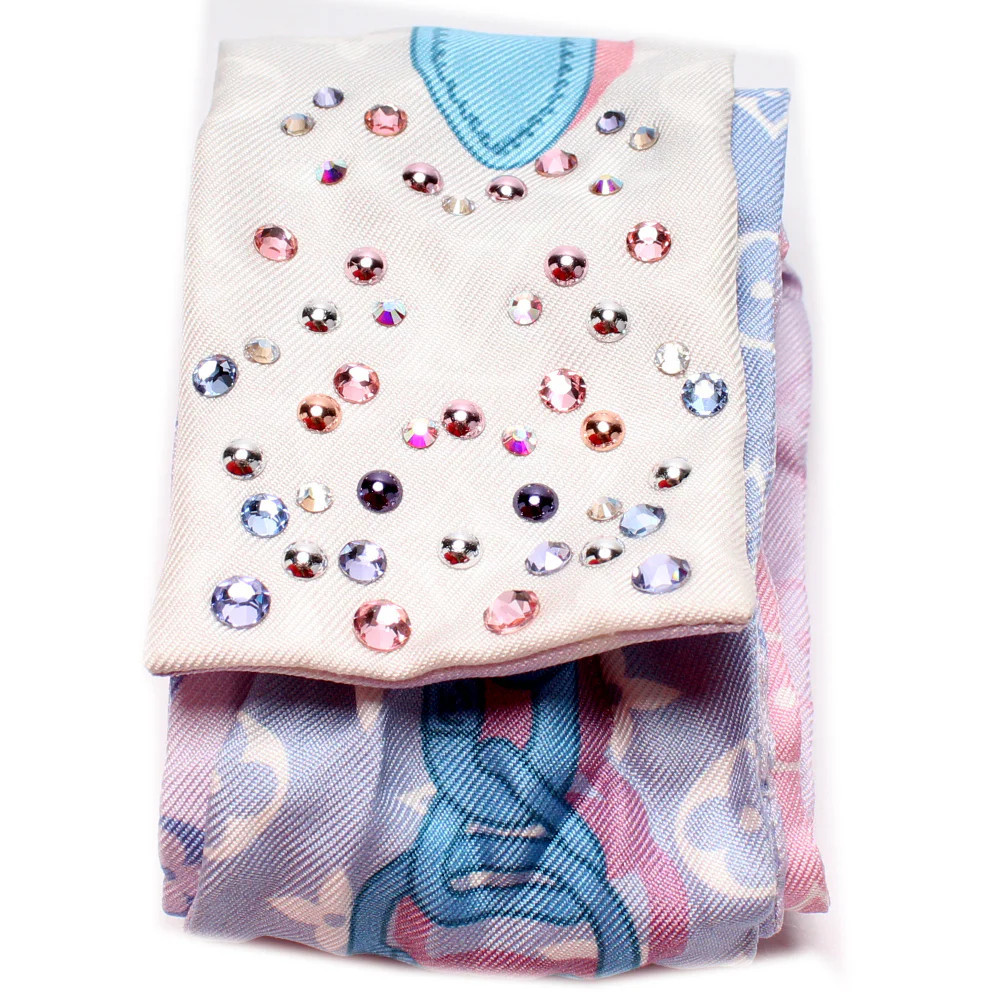 Bandeau Jeweled Silk Scarf | Keeks Designer Handbags