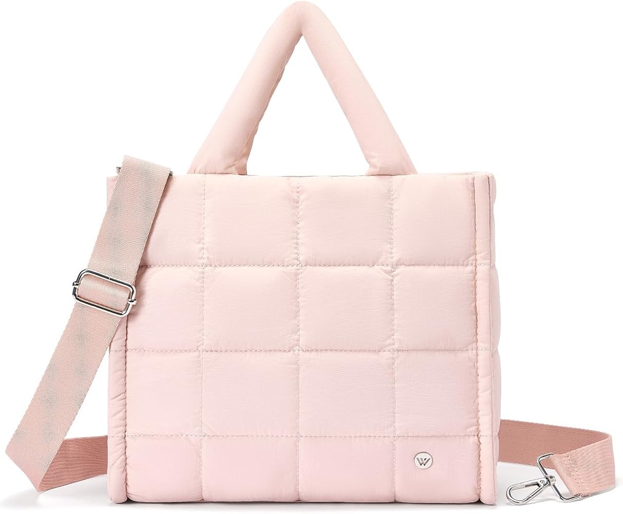 WESTBRONCO Puffer Crossbody Bags for Women Quilted Tote Bag Puffy Weekender Overnight Bag Nylon S... | Amazon (US)