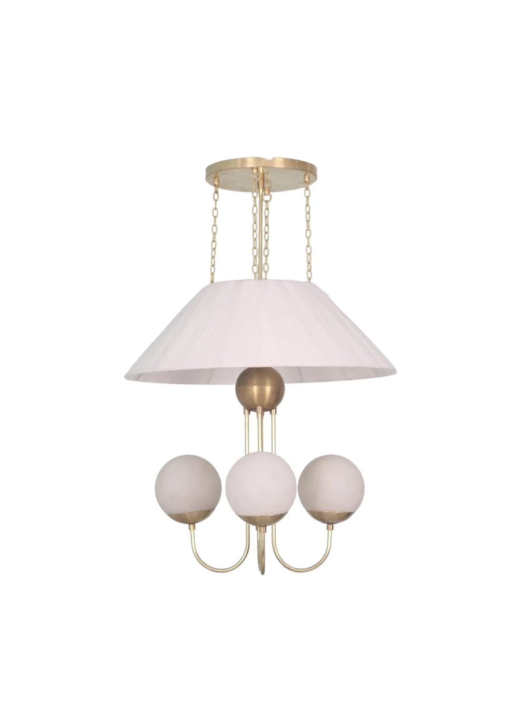 4 Light Globe Art Deco Raw Brass chandelier light Fixture | Etsy (US)