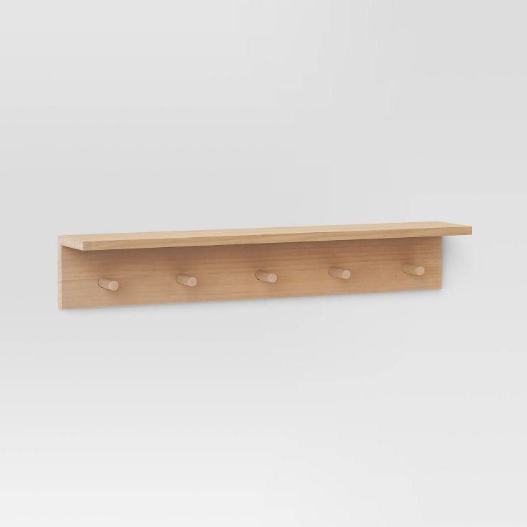24" x 4" Wood Peg Rail with Shelf - Threshold™ | Target