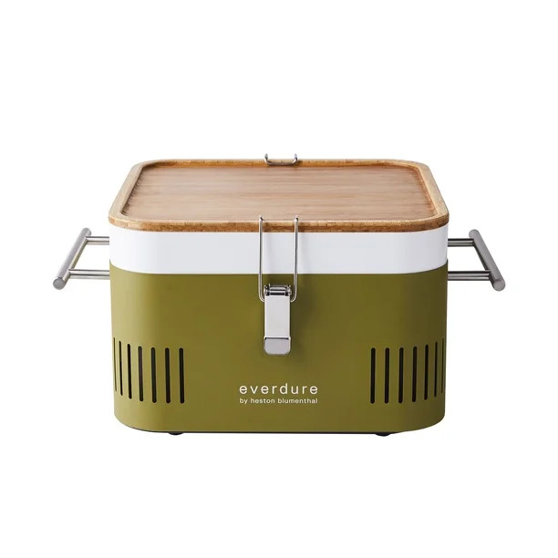 Everdure Cube Charcoal Grill with Cool Touch Handles, Storage Container & Bamboo Serving Board | Walmart (US)