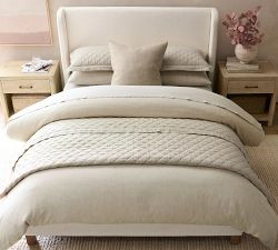 Belgian Flax Linen Diamond Quilt | Pottery Barn (US)