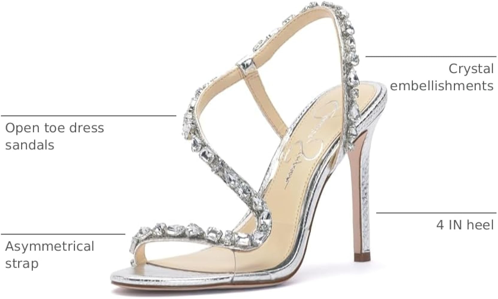 Amazon.com | Jessica Simpson Jaycin Silver/Clear 8 M | Heeled Sandals | Amazon (US)