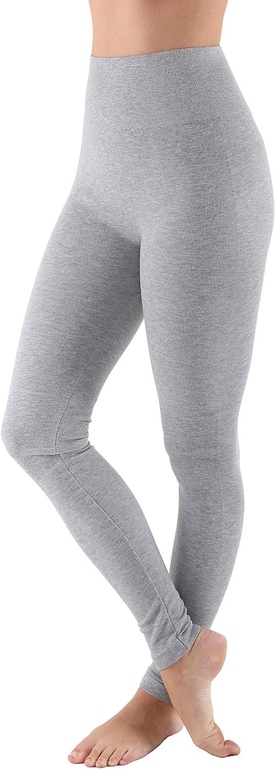 AEKO Women's Thick Yoga Soft Cotton Blend High Waist Workout Leggings with Tummy Control Compress... | Amazon (US)