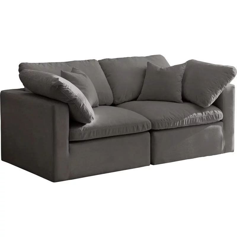 Meridian Furniture Plush Standard Gray Velvet Modular Sofa | Walmart (US)