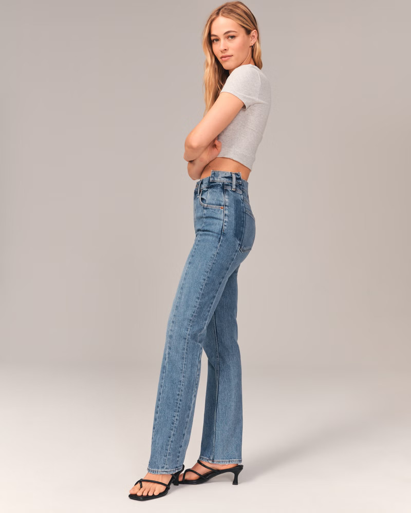 Women's Ultra High Rise 90s Straight Jean | Women's Bottoms | Abercrombie.com | Abercrombie & Fitch (US)