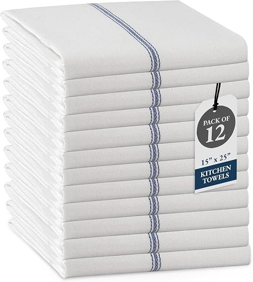 LANE LINEN Kitchen Towel Set- 12 Pack 14"x25" Dishtowels for Kitchen, Absorbent 100% Cotton Dish ... | Amazon (US)