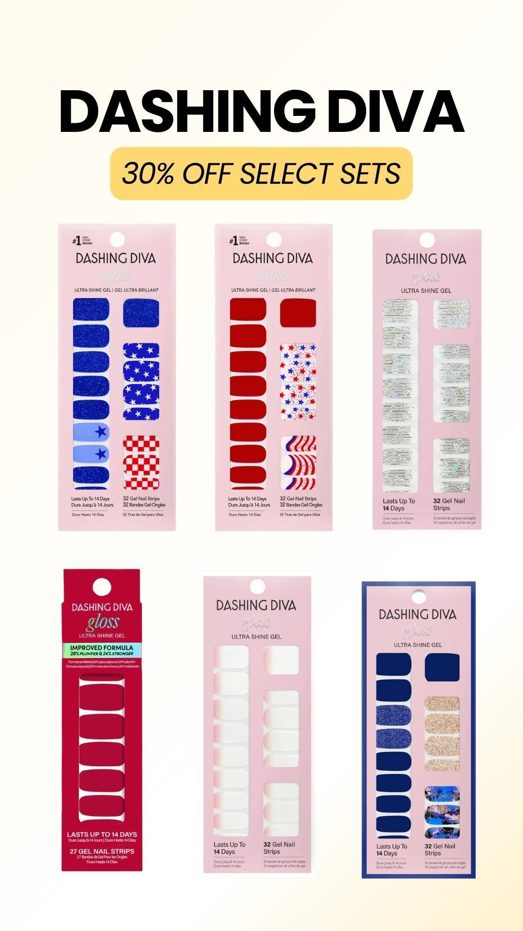 Get your nails patriotic and ready for the fourth with this Dashing Diva sale. Get 30% off red, white, and blue favorites using code STARS30 before the sale ends. 

 #LTKSeasonal #LTKBeauty