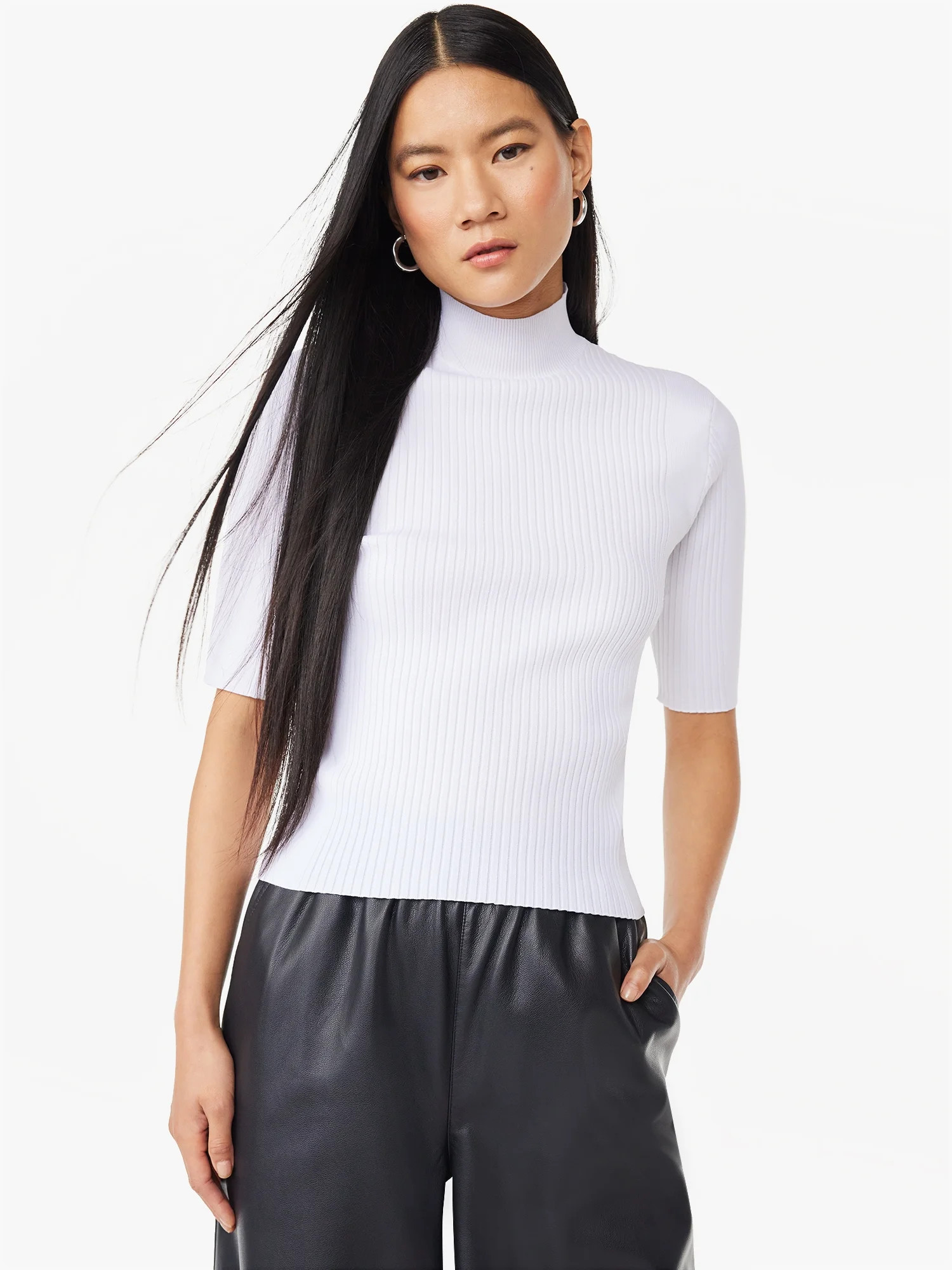 Scoop Women's Mock Neck Top, Sizes XS-2XL | Walmart (US)