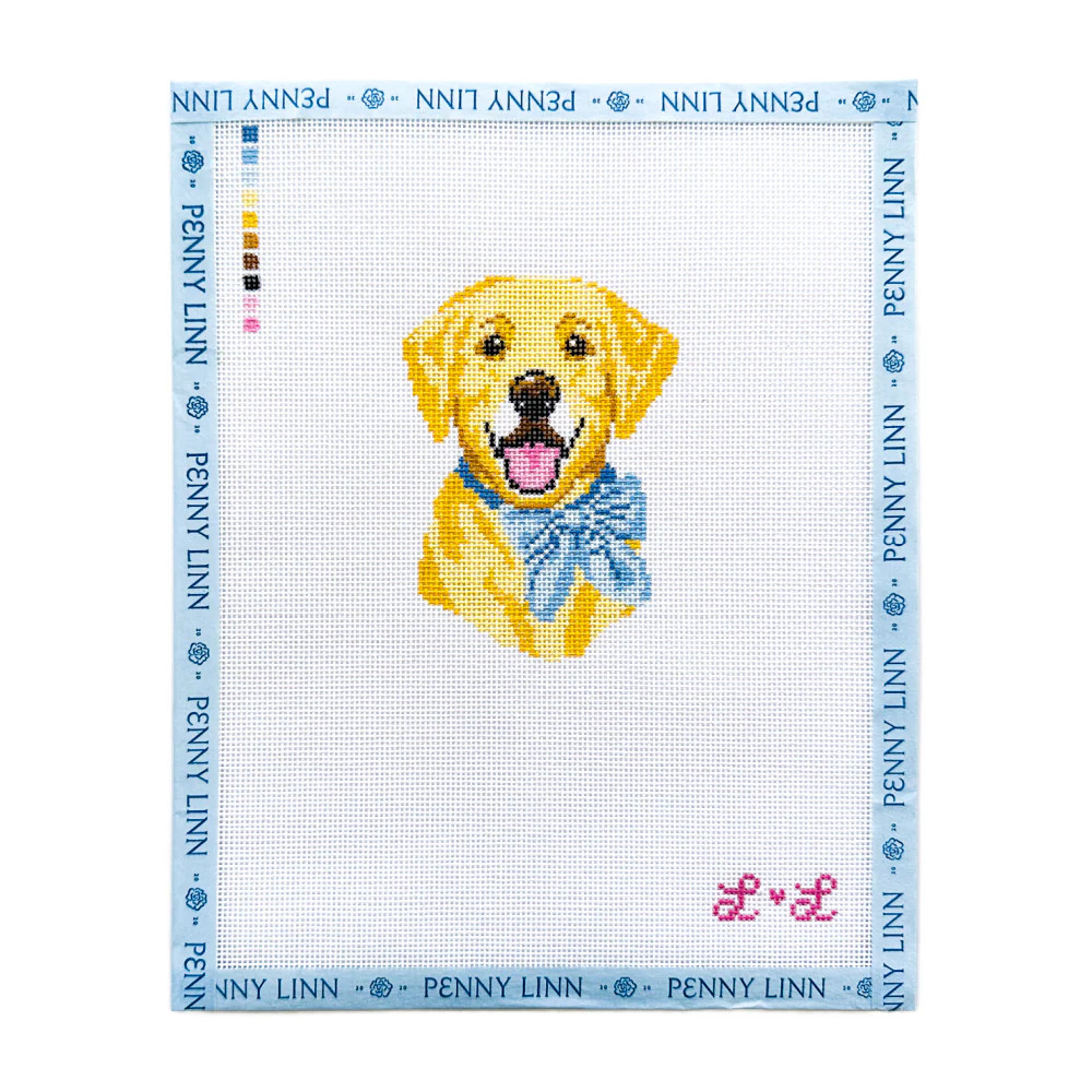 Lab with Blue Bow Collar | Penny Linn Designs