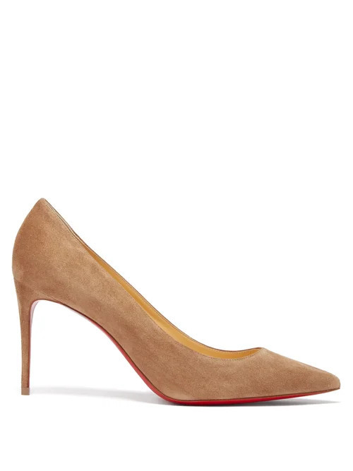 Christian Louboutin - Kate 85 Suede Pumps - Womens - Brown | Matches (US)