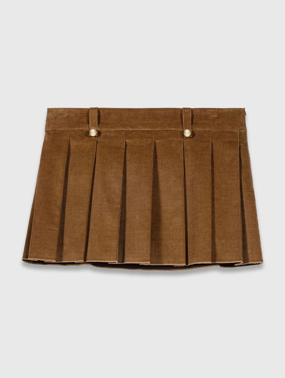 Pleated corduroy mini skirt Brown for Women | Maje | Maje US