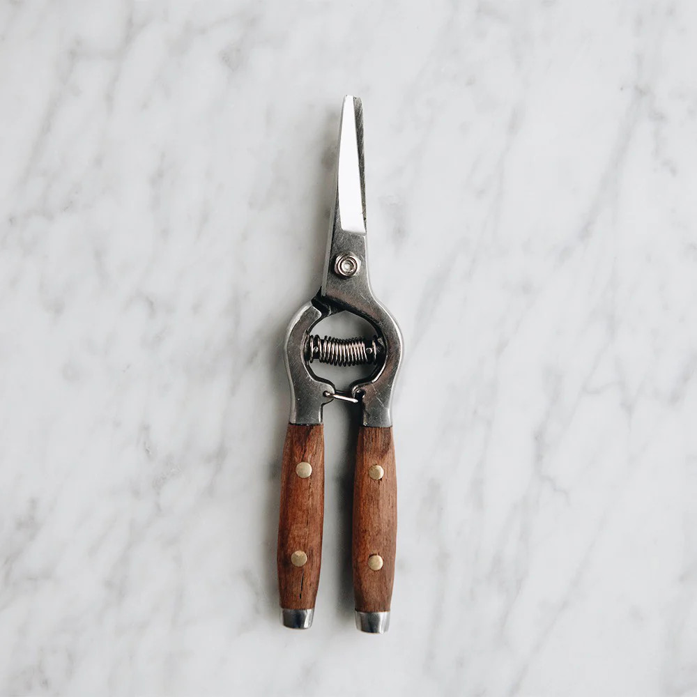Stainless Steel & Wood Flower Snips | Roan Iris