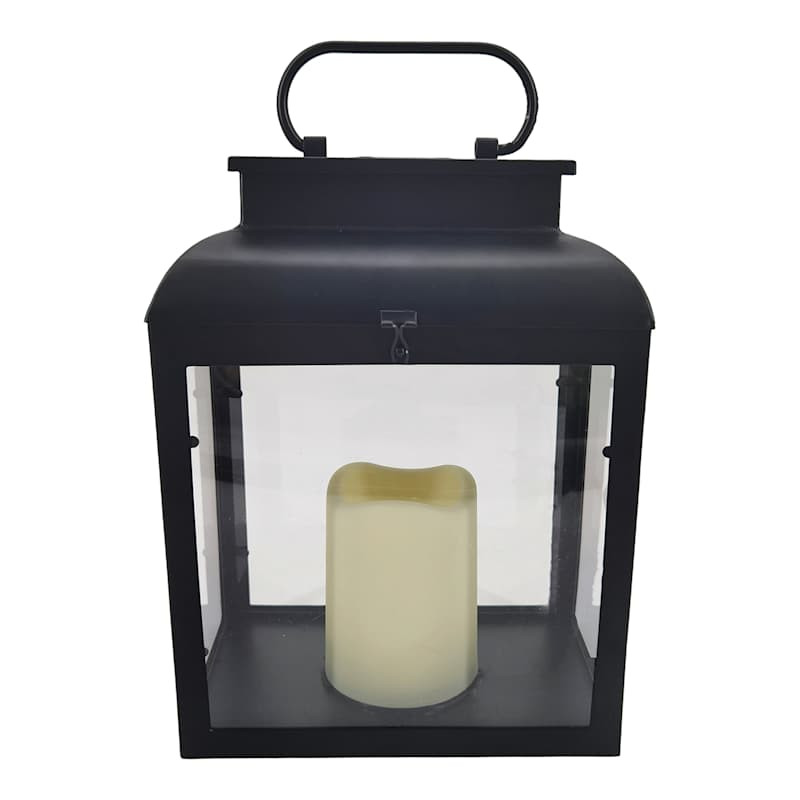 Black Box Outdoor Solar Lantern, 12" | At Home