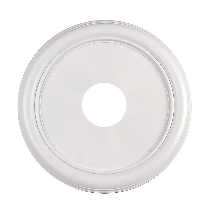 allen + roth 16-in W x 16-in L Traditional Painted White Composite Whole Ceiling Medallion | Lowe's