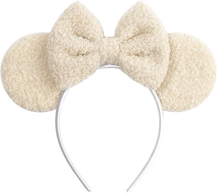 Wool Mouse Ear Headband, Fluffy Hair Bow Hairband, Festival Party Decoration Fashion Headwear for... | Amazon (US)
