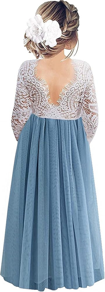 2Bunnies Girl Peony Lace Back A-Line Straight Tutu Tulle Party Flower Girl | Amazon (US)