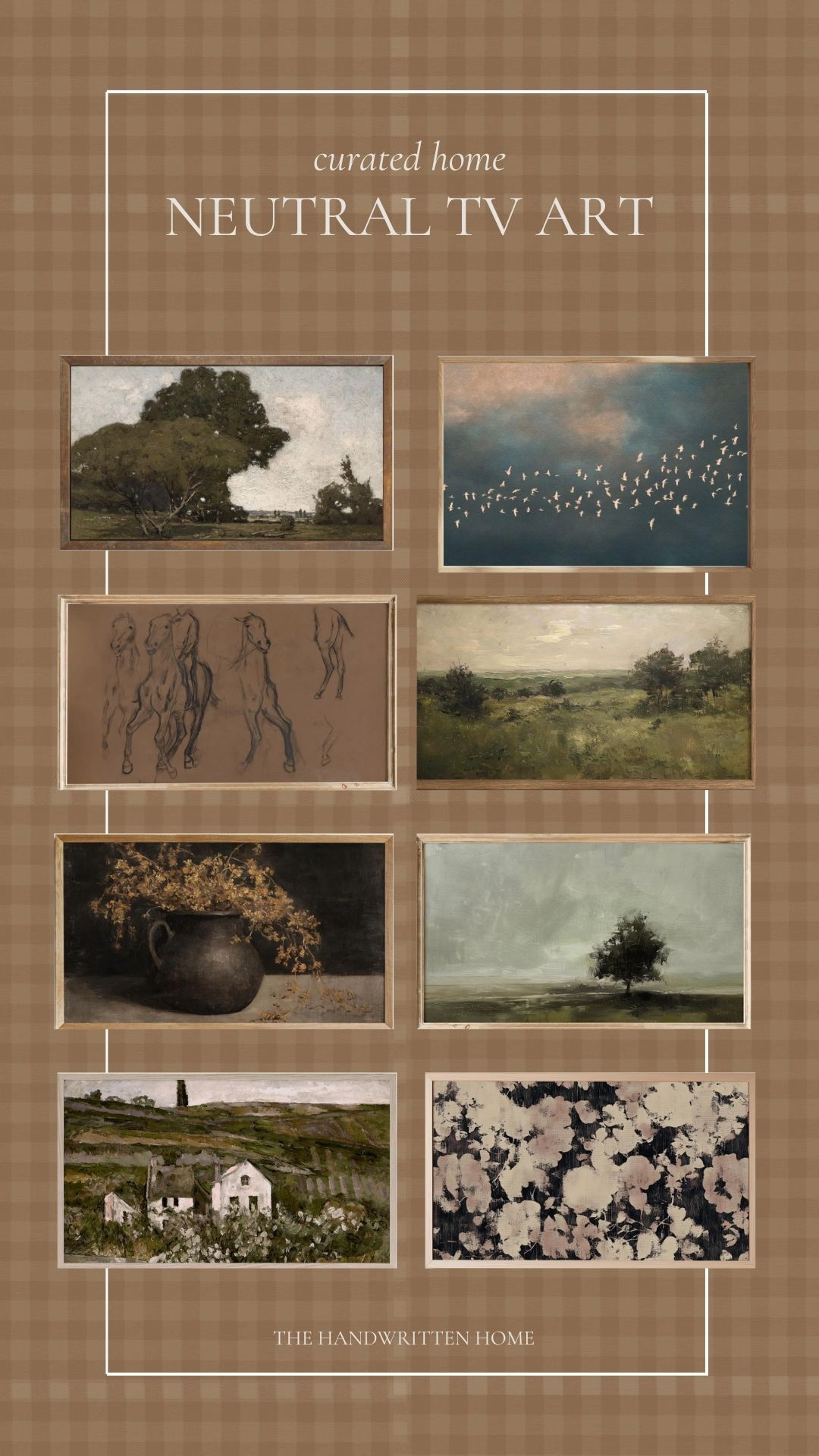 Neutral frame tv art! Warm tones with a touch of spring to keep away those winter blues ☺️

#LTKHome #LTKSaleAlert