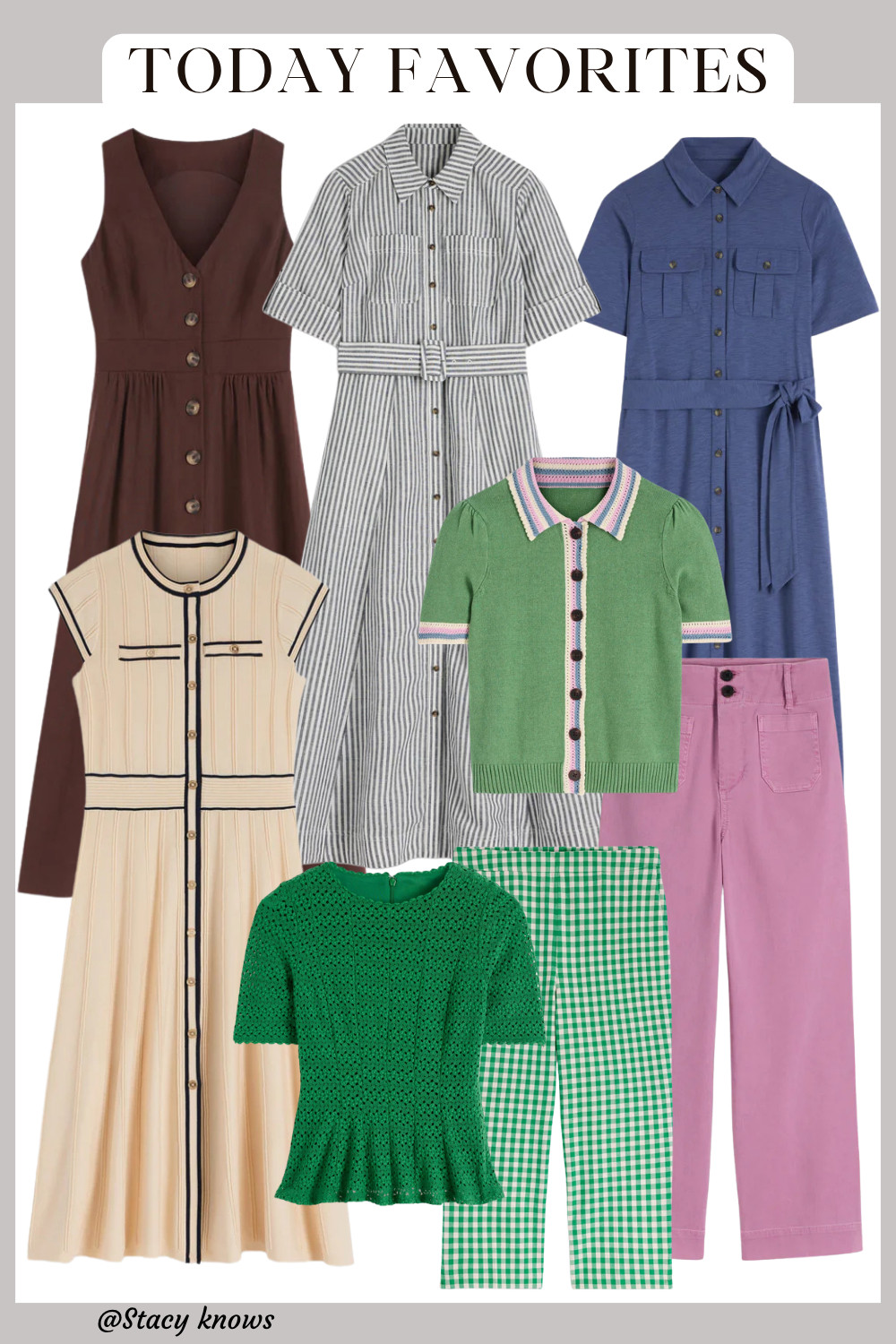 Sharing a curated look at the pieces I’m reaching for lately! From the perfect transitional layers and tailored pants to the effortless dresses that make getting dressed a breeze. Whether you’re building your seasonal capsule or just looking for a fresh "daily uniform" update, these staples are it.
#ltkfind #ltkstyletip #dailyoutfit #wardrobestaples #capsulewardrobe #springstyle #summeroutfit #tailoredstyle #fashionblogger #ootdpost 

 #LTKMothersDay #LTKootd #LTKSeasonal