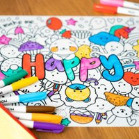 Happy Reusable Colouring Mat Set | Etsy (US)
