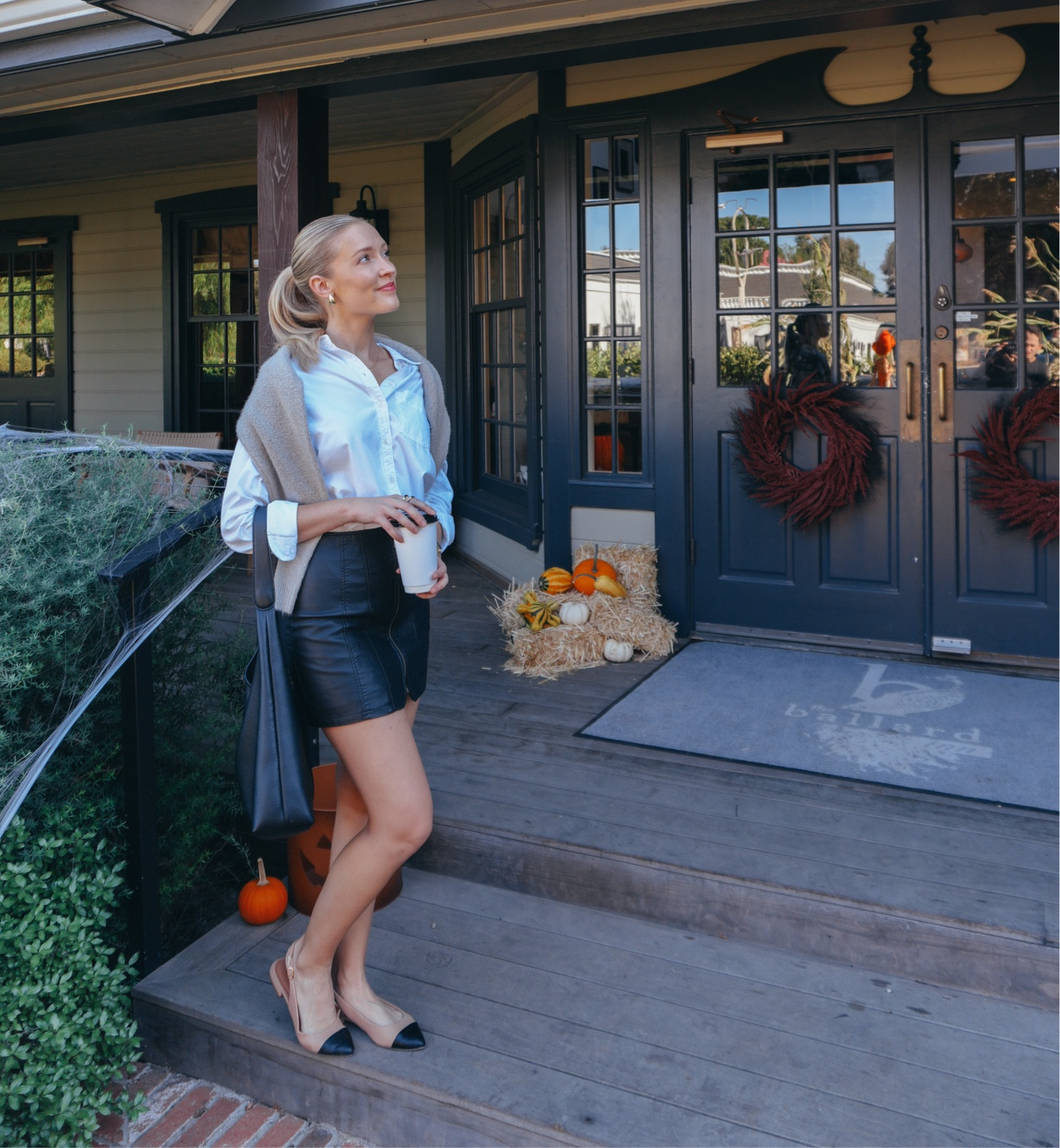 Chic fall outfit for wineries🍷

Leather skirt outfit 

#LTKSeasonal #LTKFindsUnder100 #LTKTravel