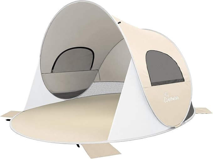 Wolfwise Pop Up Strandmuschel für 6 Personen, Sofort Aufbau, UV-Schutz 50+, Wasserabweisend, Bel... | Amazon (DE)