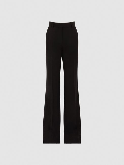 Reiss Black Margeaux Wide Leg Trousers | Reiss UK