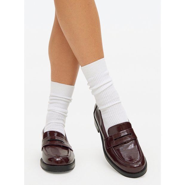 Burgundy Patent Loafers  6 | Tu Clothing