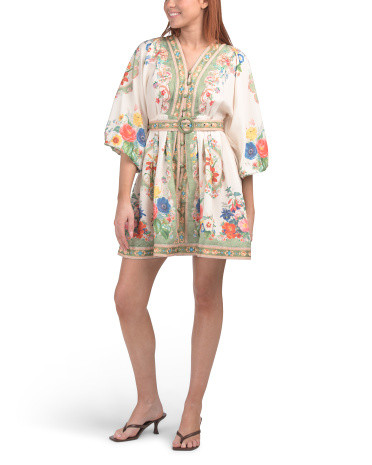 Long Sleeve Floral Mini Dress With Belt | Casual Dresses  | Marshalls | Marshalls