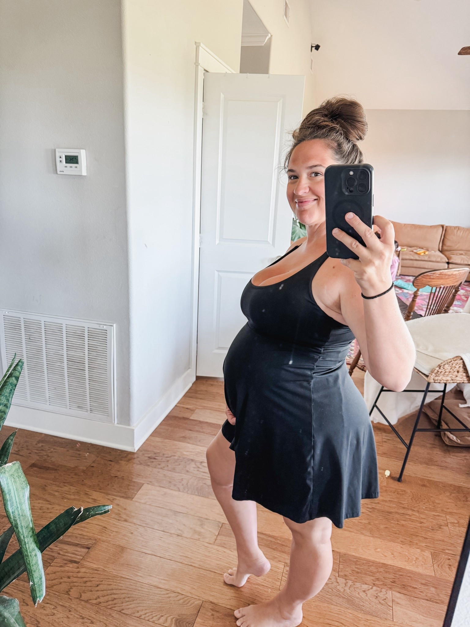 I’ve woken this dress pregnant and postpartum for the past two years and it is, BY FAR, my favorite non-maternity bump friendly dress. 
Soooo flattering with built in shorts and bra. TTS! I’m 5’2”, 190lbs, 36G, and wearing a L. 

#LTKMidsize #LTKBump #LTKActive