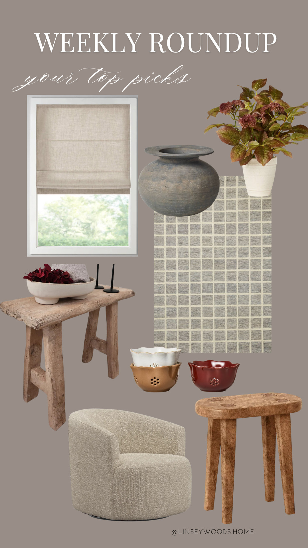 Follower favorites in home decor from last week! My favorite stools from Target and Etsy, target fall decor I'm loving, The CLJ x Loloi Polly rug and my favorite Walmart swivel boucle chairs, plus my affordable front door roman shade!  

 #LTKHome