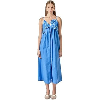 English Factory Women's Embroidered Pleated Maxi Dress | Amazon (US)