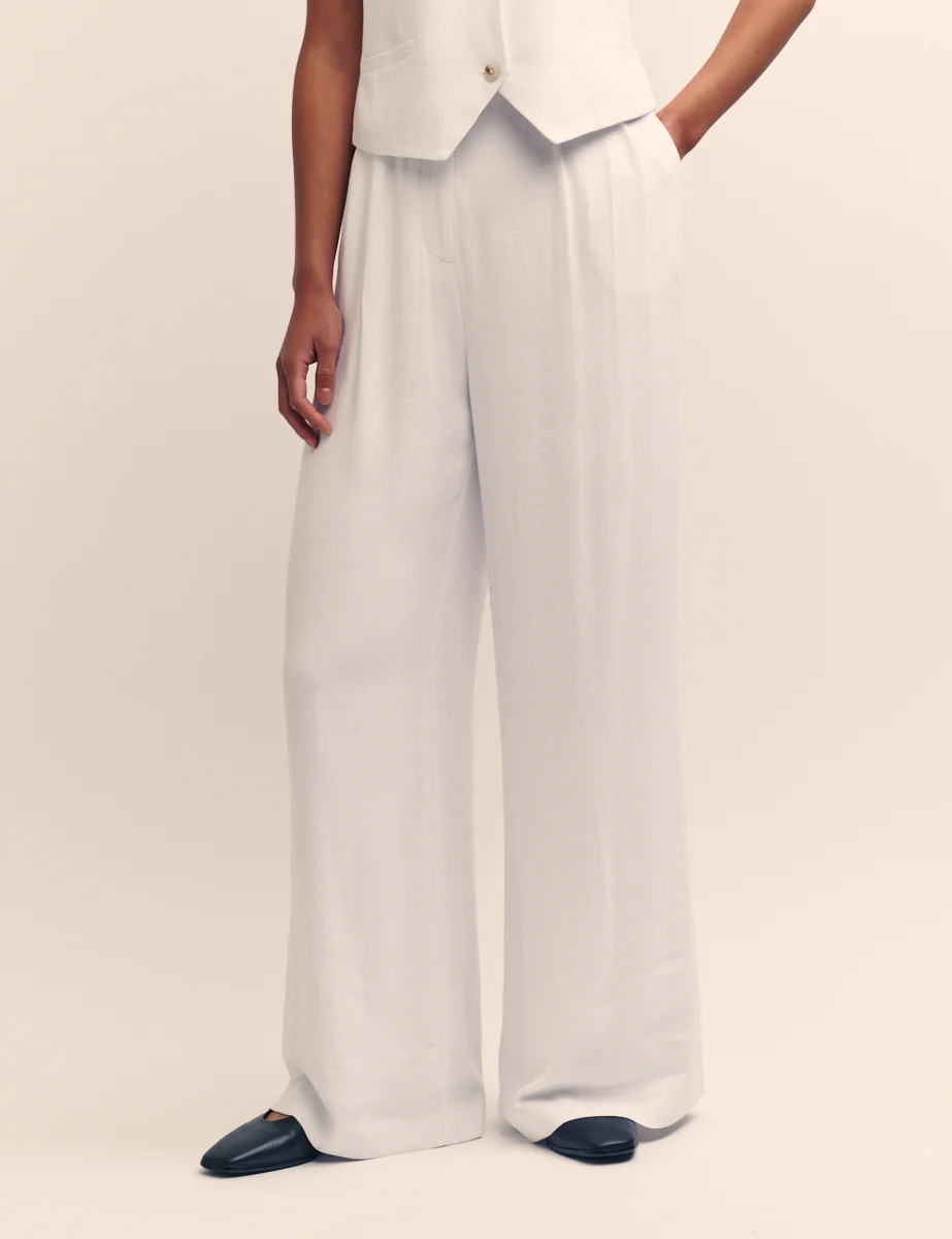 White Relaxed Tailored Trousers | Nobody's Child