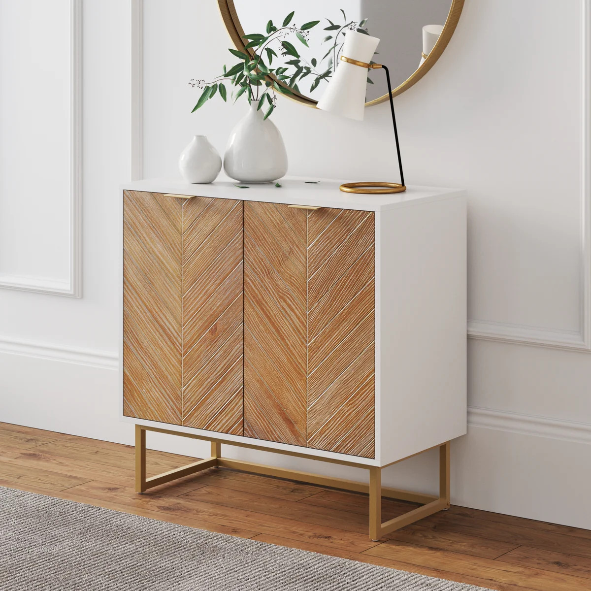 Wood 2-Door Storage Cabinet Natural Wash | Nathan James