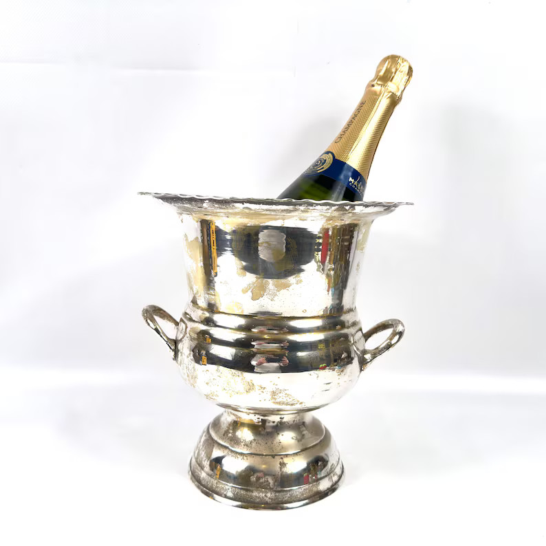 Vintage Silver Plate Champagne Bucket – Classic Wine Cooler with Handles | Etsy (US)