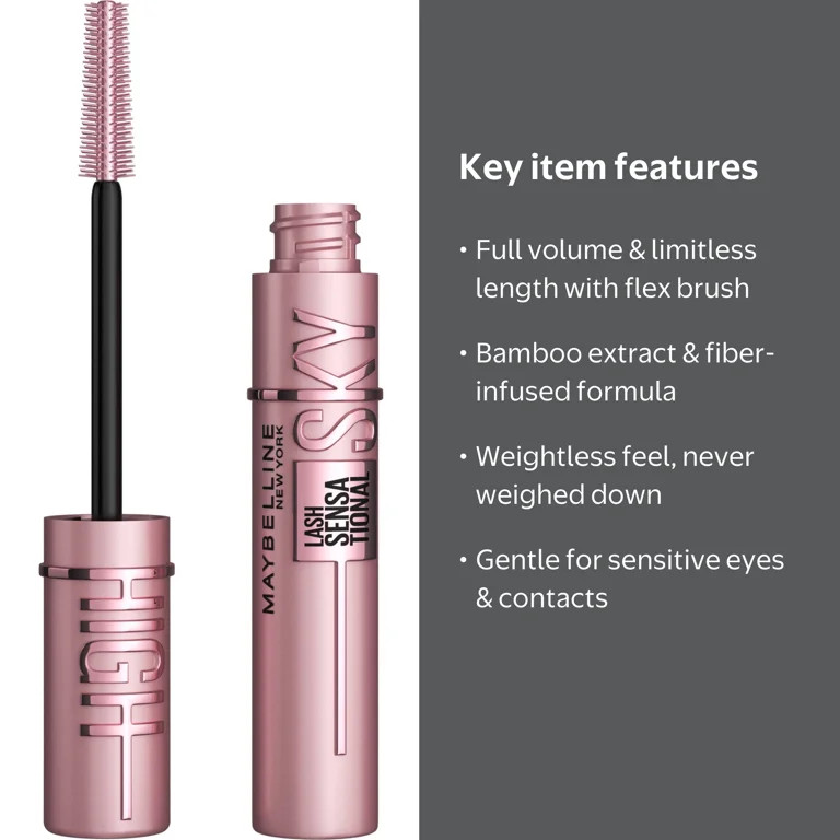 Maybelline Lash Sensational Sky High Washable Mascara, Very Black | Walmart (US)