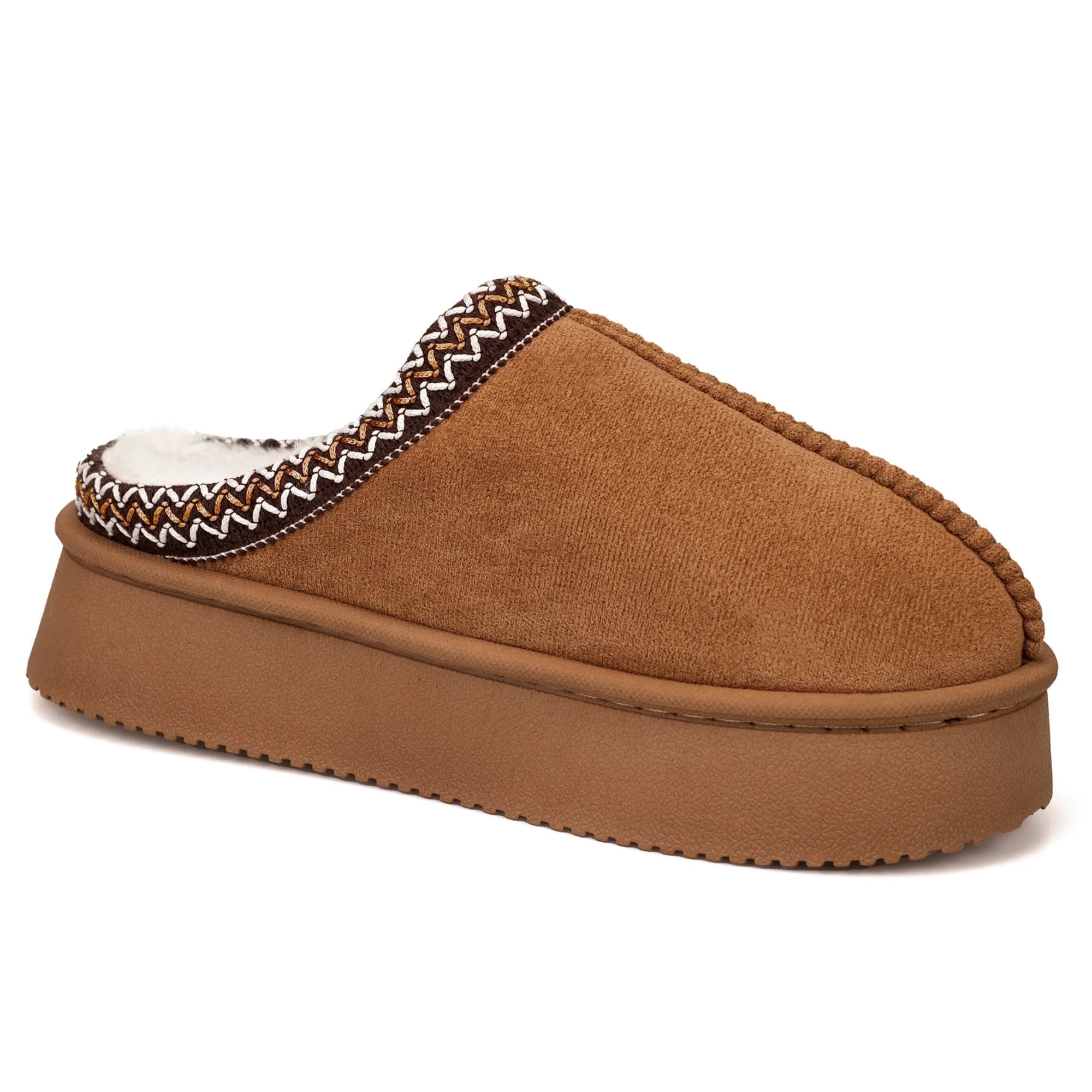 BERANMEY Thick-Soled Fuzzy Slippers for Women & Men - Cozy Platform House Shoes with Anti-Slip Sole, Warm Plush Lined Indoor Outdoor Short Ankle Slippers | Walmart (US)