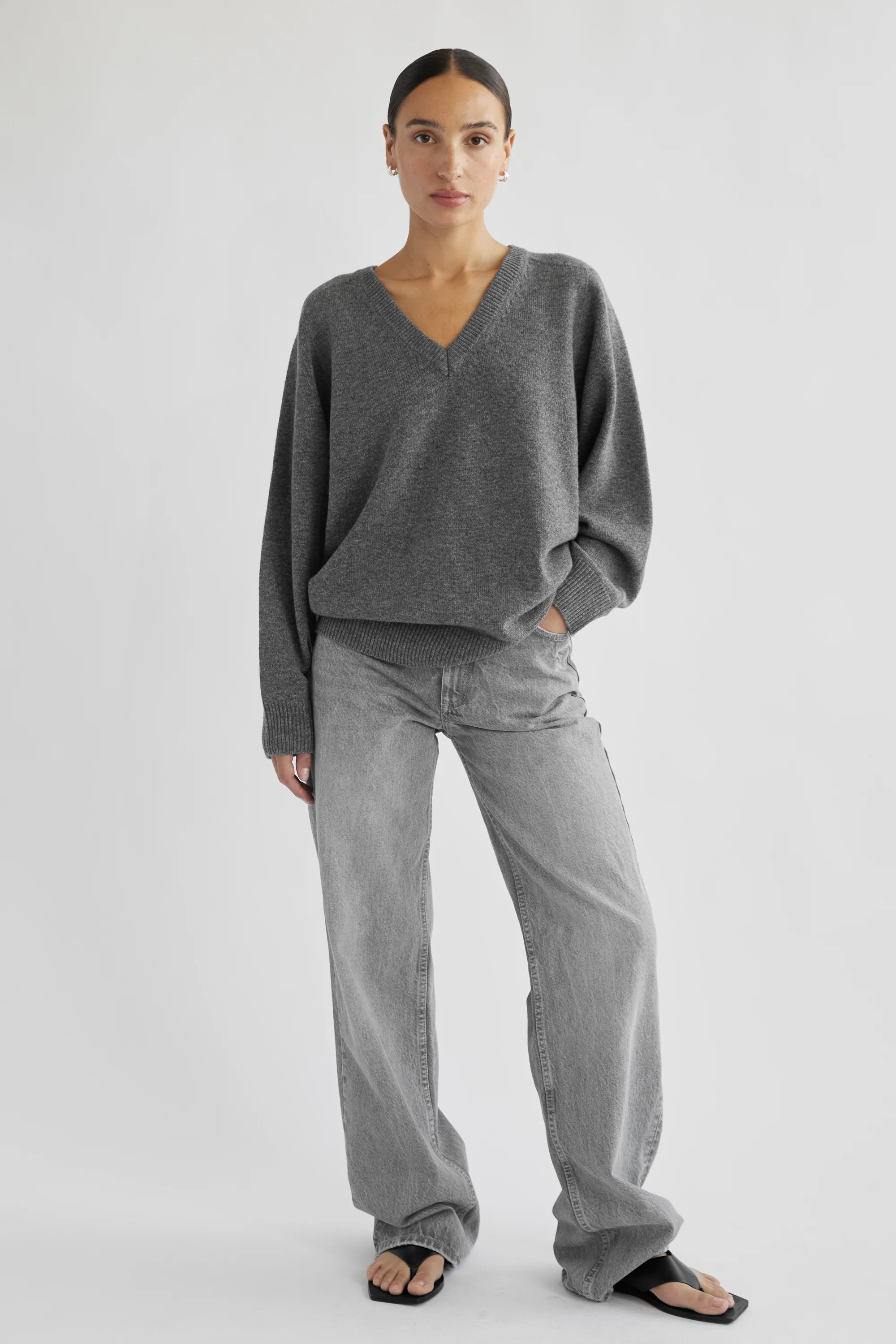 Wool V Neck Sweater | Almina Concept