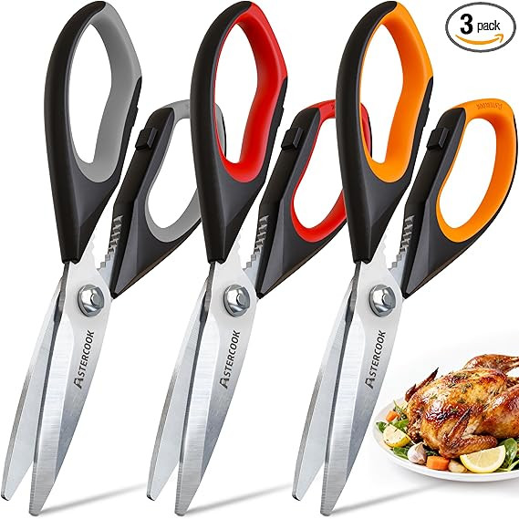 Astercook Kitchen Scissors All Purpose Heavy Duty,3 Pack Kitchen Shears Set,Stainless Steel Kitch... | Amazon (US)