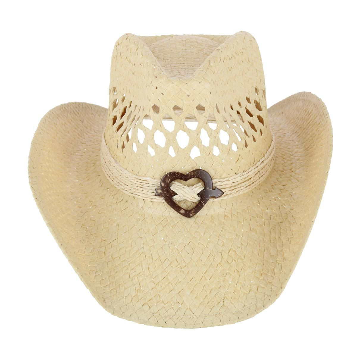 CTM Women's Western Straw Cowboy Hat with Heart Concho | Target