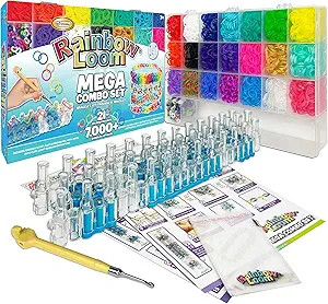 Rainbow Loom MEGA Combo Set, Features 7000+ Colorful Rubber Bands, 2 step-by-step Bracelet Instru... | Amazon (US)