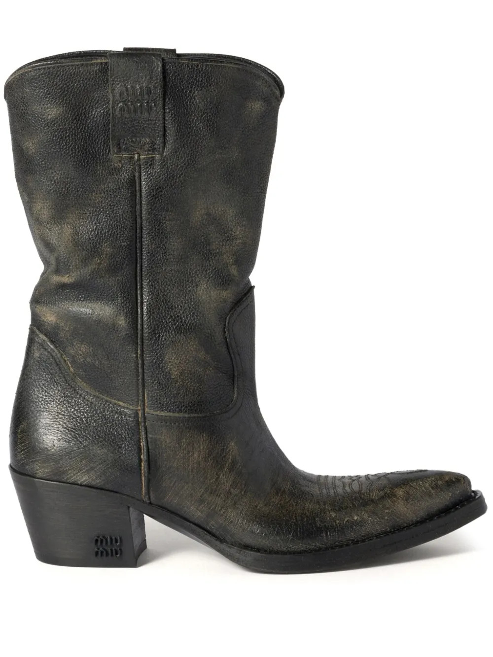 Miu Miu Leather Boots | Brown | FARFETCH | Farfetch Global