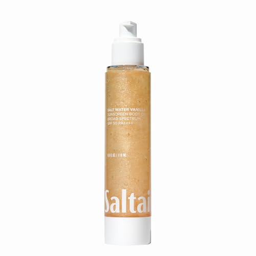 Saltair SPF Body Oil - Broad Spectrum SPF 50 PA++++ Sunscreen. Lightweight Dry Oil with Sun Protection and Moisturizing Kukui & Mongongo Extracts. Salt Water Vanilla Scent, 4floz Vacation Essential | Amazon (US)