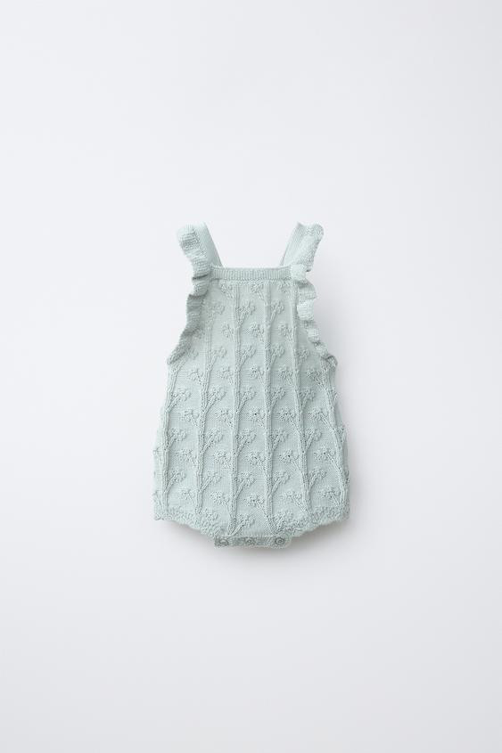LINEN BLEND KNIT ROMPER | Zara US