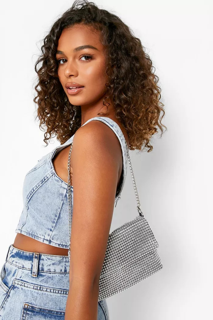 Embellished Chain Shoulder Bag | Boohoo.com (US & CA)