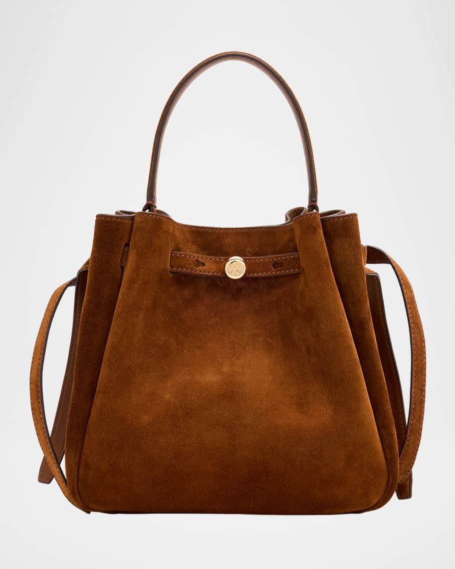 Romy Belted Suede Bucket Bag | Neiman Marcus